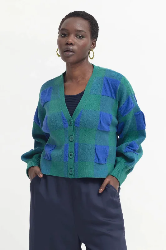 Elk Karo Cardigan- Blue/Green