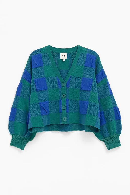 Elk Karo Cardigan- Blue/Green