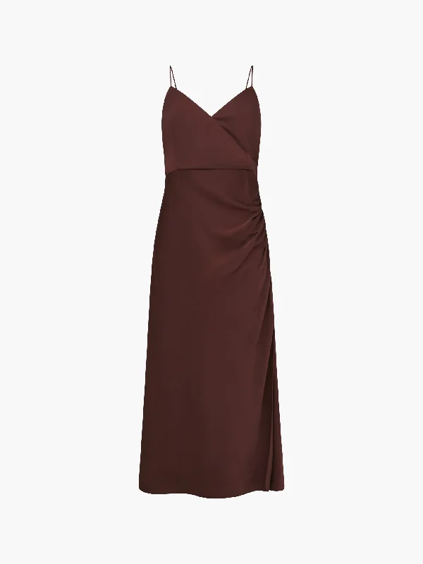 Ennis Satin Slip Midi Dress