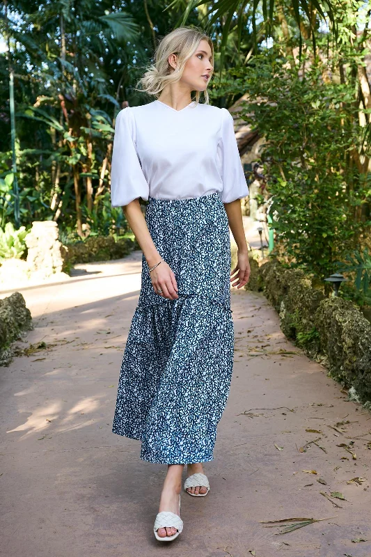 BUTTON FRONT PRARIE SKIRT- PRINT