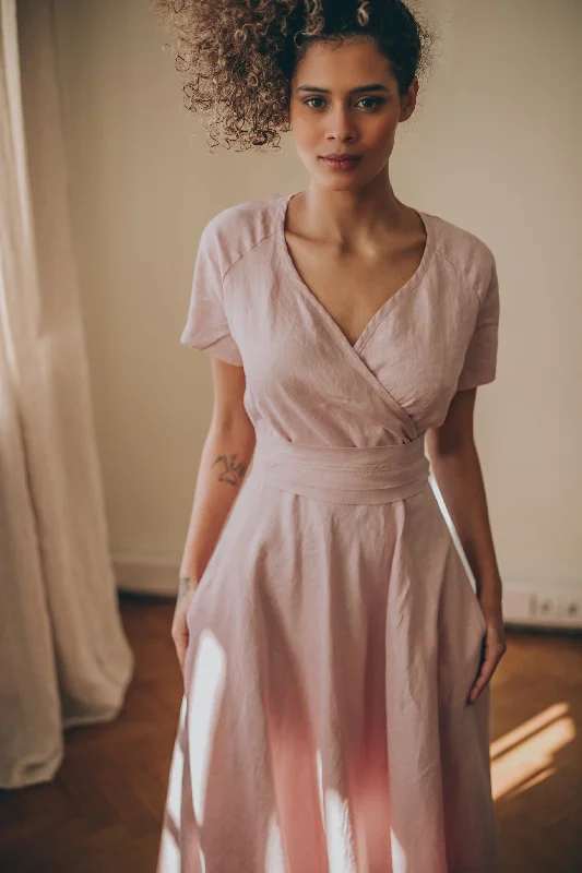 Linen Wrap Dress