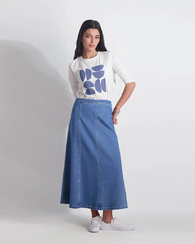 MULTI SEAM JEAN SKIRT