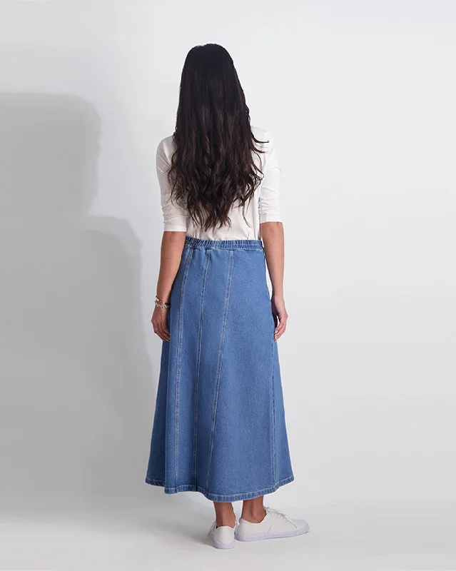 MULTI SEAM JEAN SKIRT