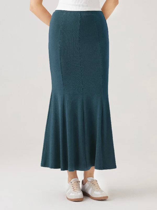 Panel Flare Maxi Skirt