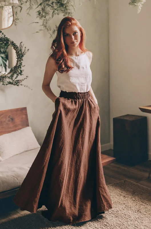 Rich Linen Maxi Skirt