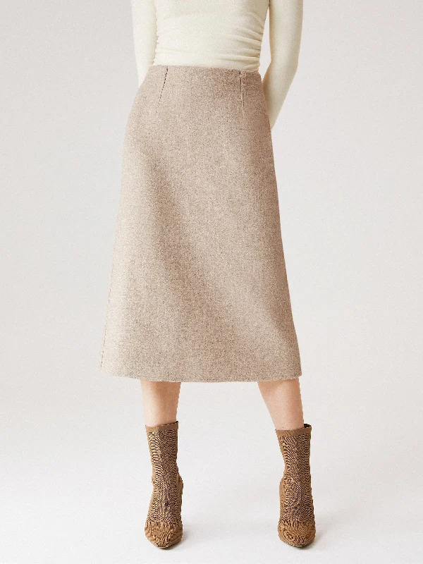 Cashmere-like A-Line Midi Skirt