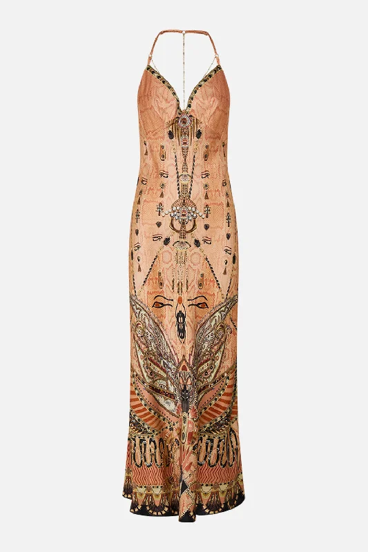 CHAIN DETAIL SLIP DRESS KINGDOM OF HIEROGLYPHS