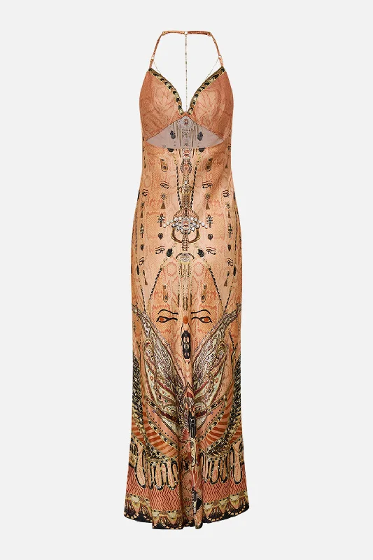 CHAIN DETAIL SLIP DRESS KINGDOM OF HIEROGLYPHS