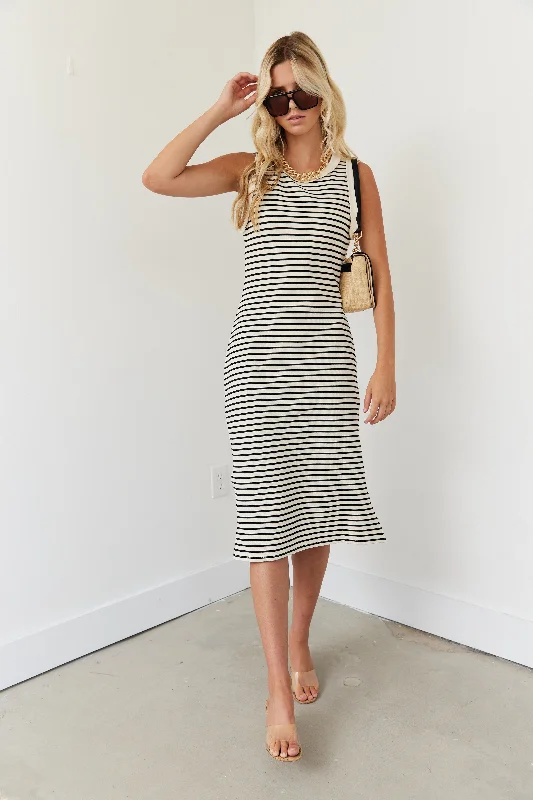 SALE - Brennan Stripe Midi Dress