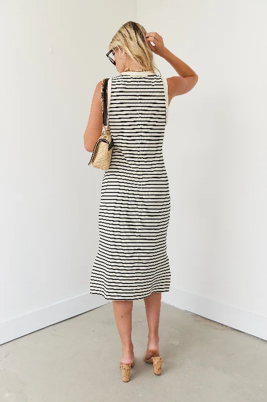 SALE - Brennan Stripe Midi Dress