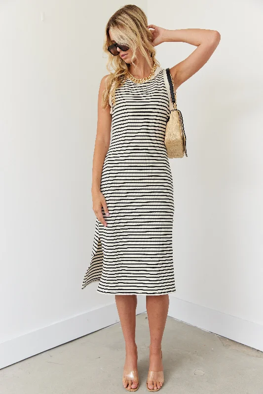 SALE - Brennan Stripe Midi Dress