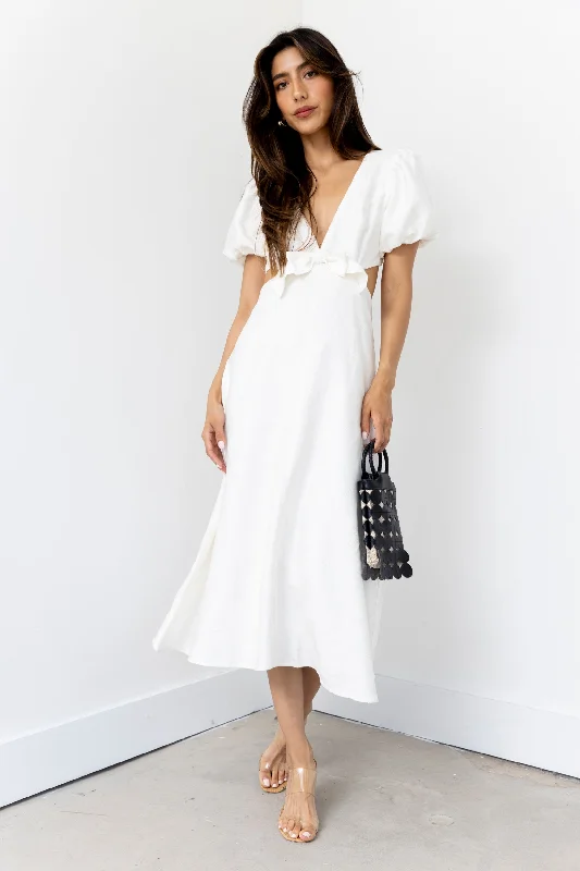 SALE - Connie Bow V Neck Midi Dress