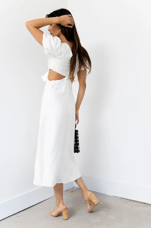 SALE - Connie Bow V Neck Midi Dress