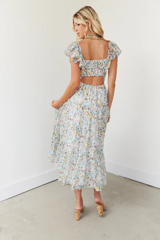 SALE - Laurie Floral Ruffled Midi Dress