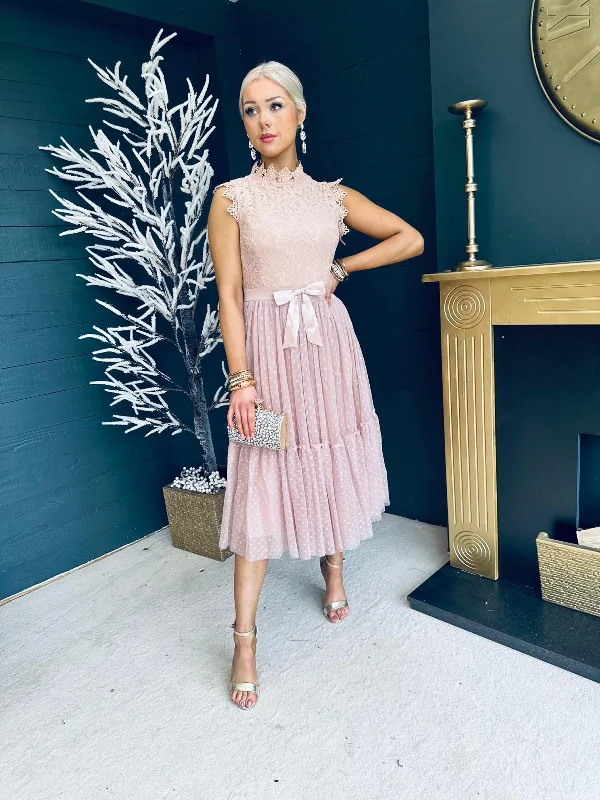 Steph Occasion Midi Dress Blush