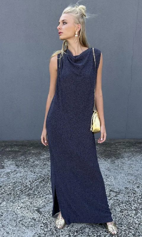 HOSS Cowl Maxi Dress - Midnight Blue