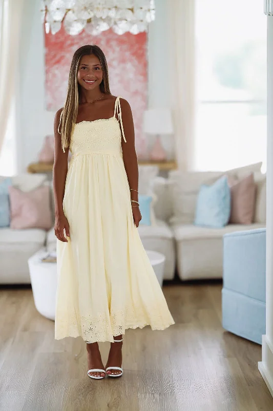 Light of my Life  Midi Dress - Yellow