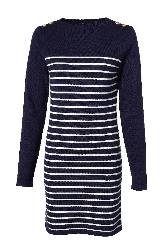 Natalia Mini Dress (Ink Navy Stripe)