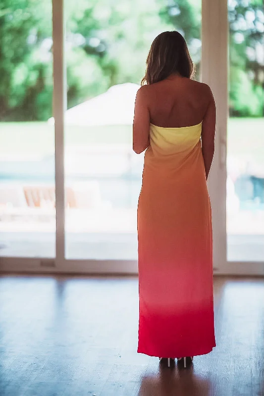 Sunshine of my Love Maxi Dress - Yellow, Pink and Orange