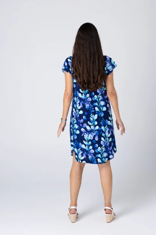 Willow Print Short Sleeve Jersey Shift Dress