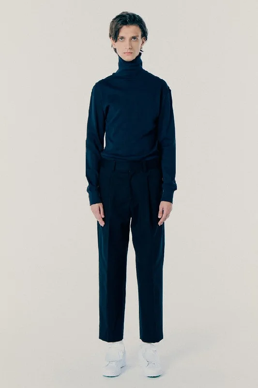 Fine rib turtleneck t-shirt