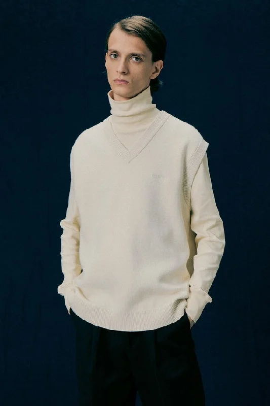 Fine rib turtleneck t-shirt