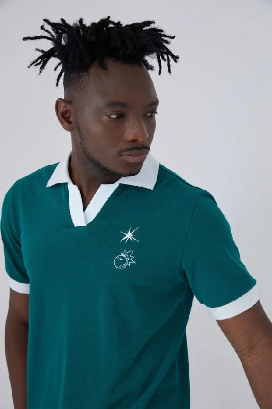 Essential Open Polo Shirts_Green