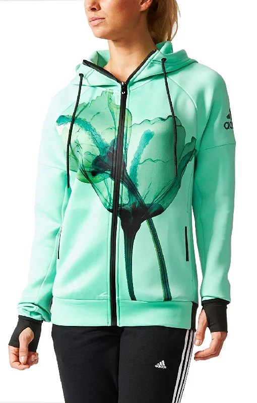 adidas Women's Hooded Weats Daybreaker Olympic Green AJ6327