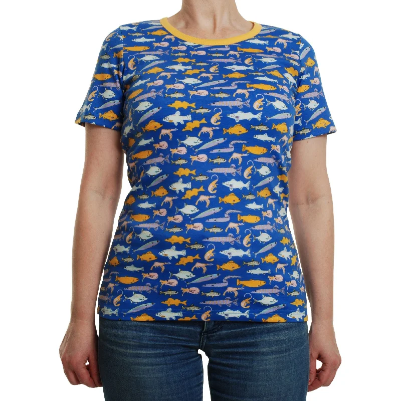 Adult's Fish - Blue Short Sleeve Shirt