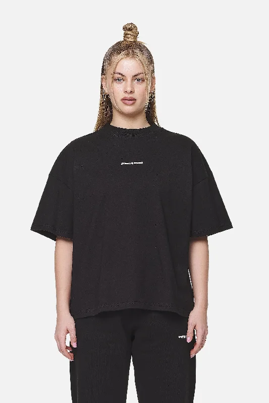 Arendal Logo Heavy Oversized Tee Black White