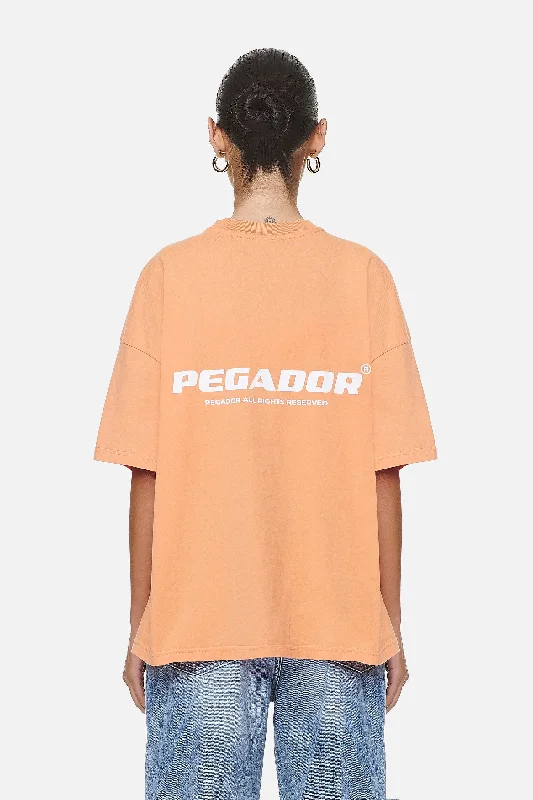 Arendal Logo Heavy Oversized Tee Washed Apricot White