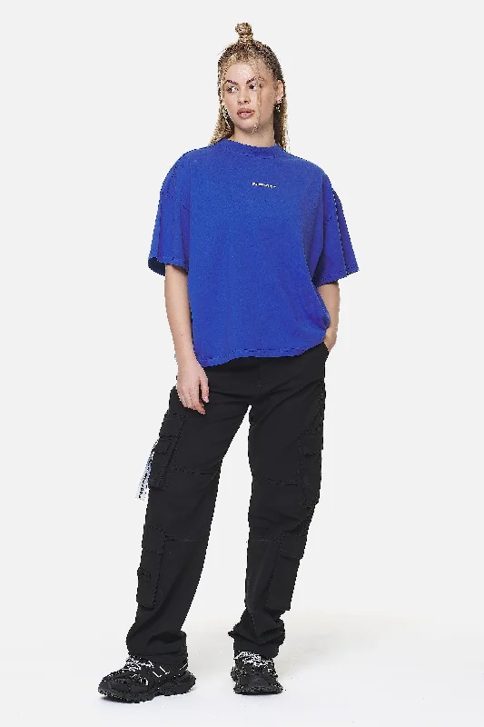 Arendal Logo Heavy Oversized Tee Washed True Blue White