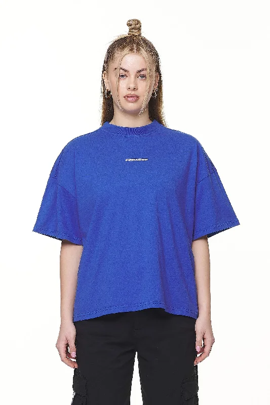 Arendal Logo Heavy Oversized Tee Washed True Blue White