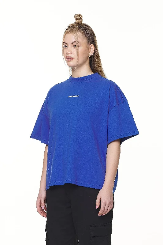 Arendal Logo Heavy Oversized Tee Washed True Blue White