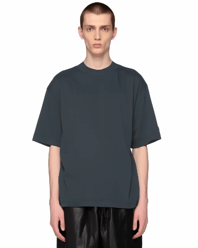 Superconscious Oversized High Collar Boxy T-Shirt -Dark Grey