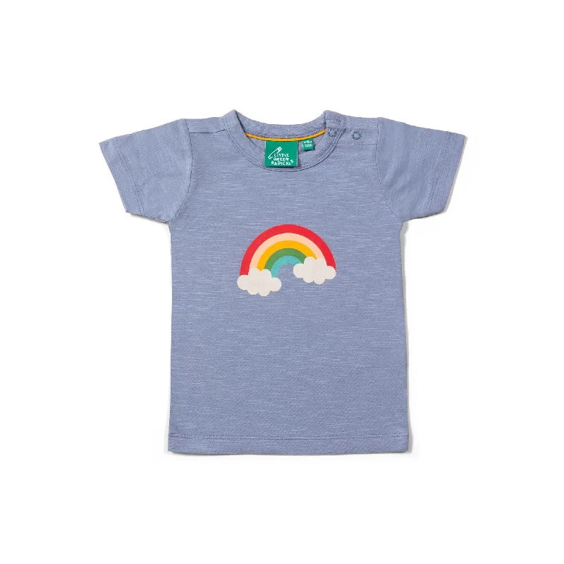 Blue Rainbow Print Short Sleeve T-Shirt