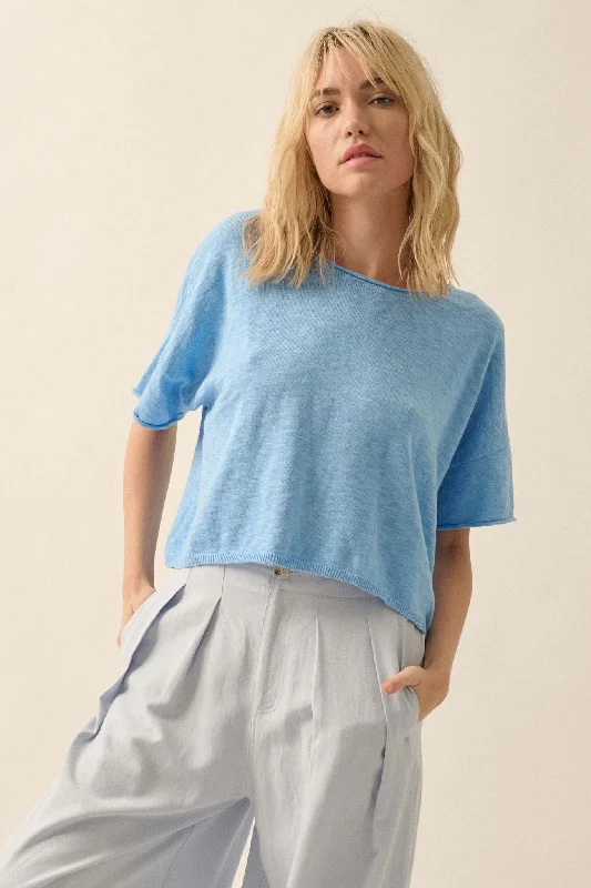 Breathing Room Slub Knit Short-Sleeve Sweater