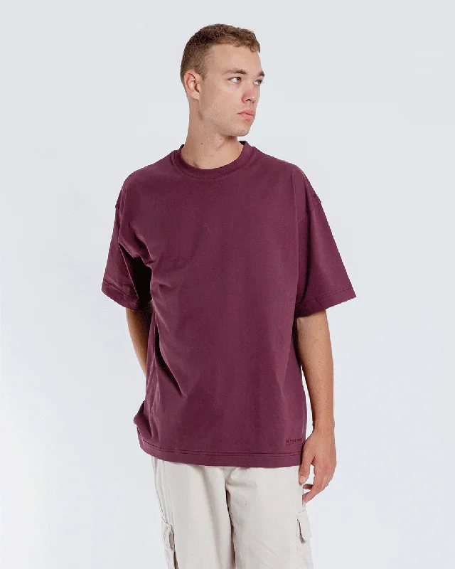 Burgundy Basic Oversized Tee