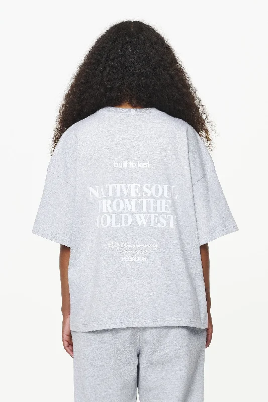 Cadogan Heavy Oversized Tee Grey Melange