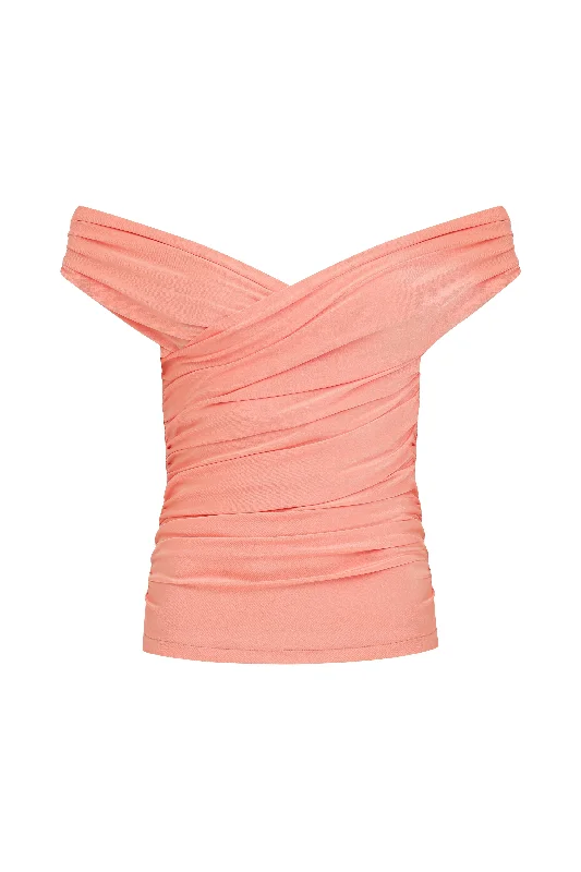 Cheri Jersey Blouse in Tangerine