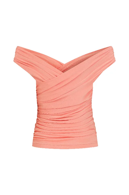 Cheri Jersey Blouse in Tangerine