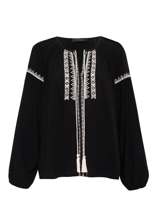 Embroidered Blouse Black