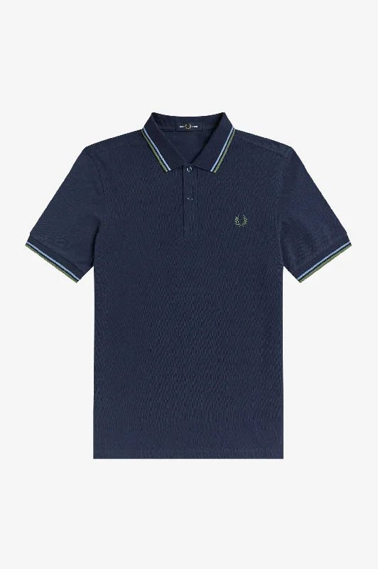 Fred Perry Polo Dark Carbon / Ash Blue / Pistachio