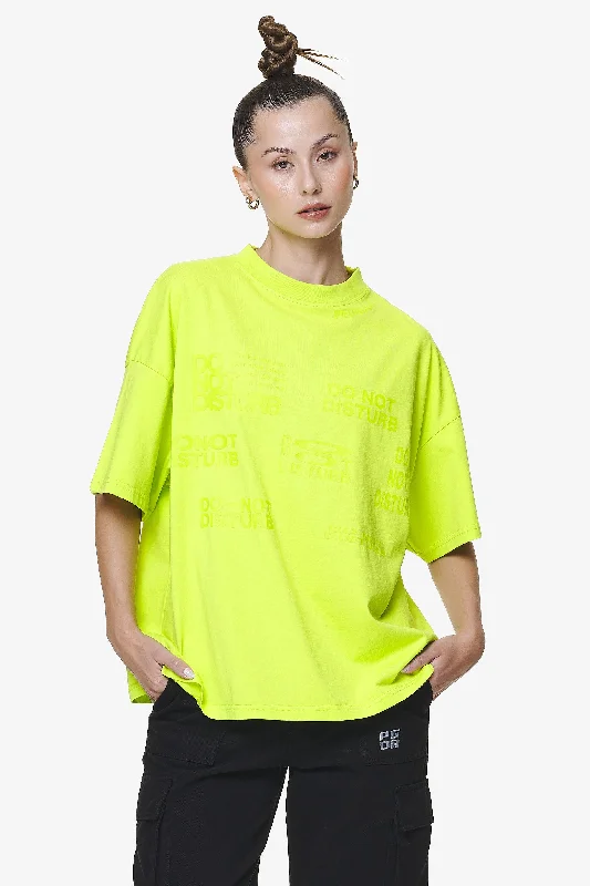 Groven Heavy Oversized Tee Washed Lime Yellow