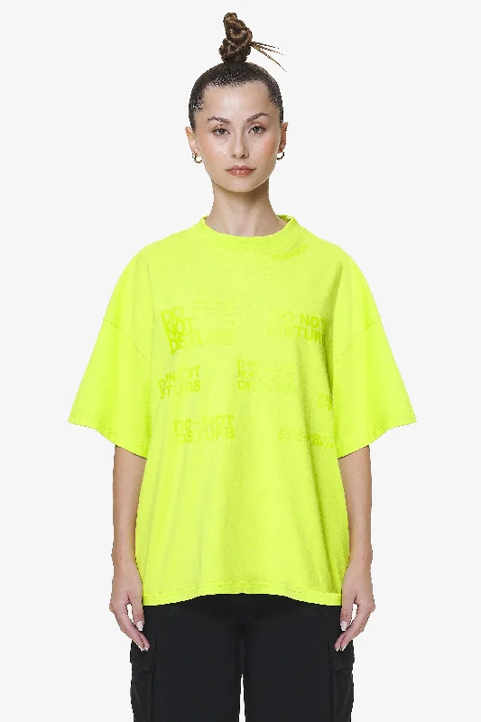 Groven Heavy Oversized Tee Washed Lime Yellow