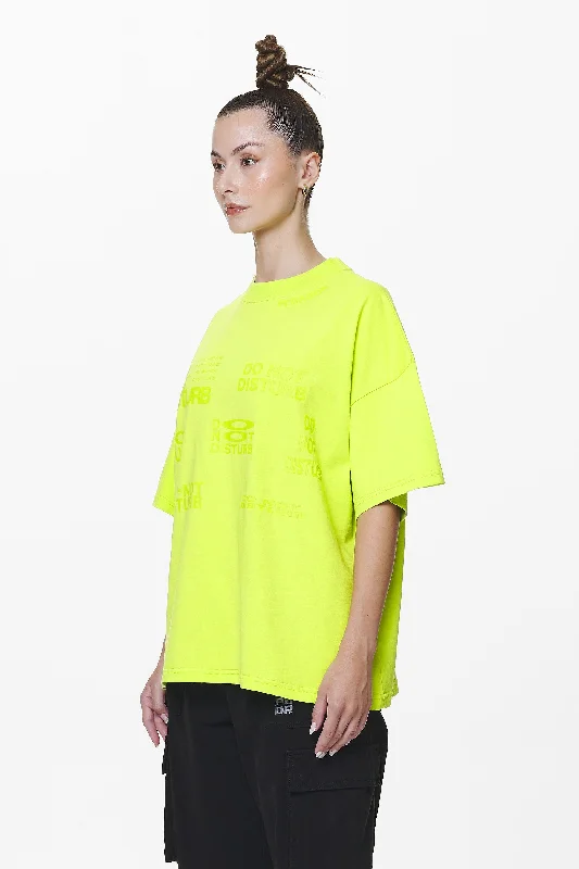 Groven Heavy Oversized Tee Washed Lime Yellow