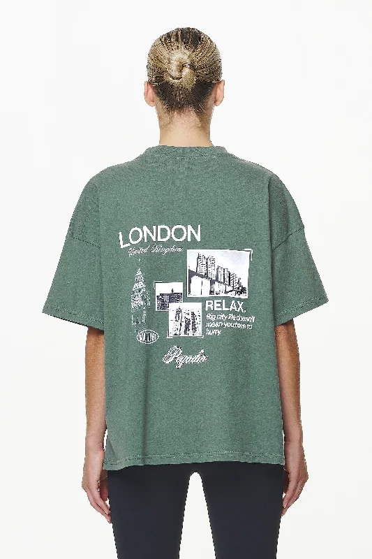 Harley Heavy Oversized Tee Vintage Washed Garden Green