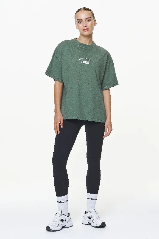 Harley Heavy Oversized Tee Vintage Washed Garden Green