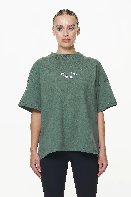 Harley Heavy Oversized Tee Vintage Washed Garden Green