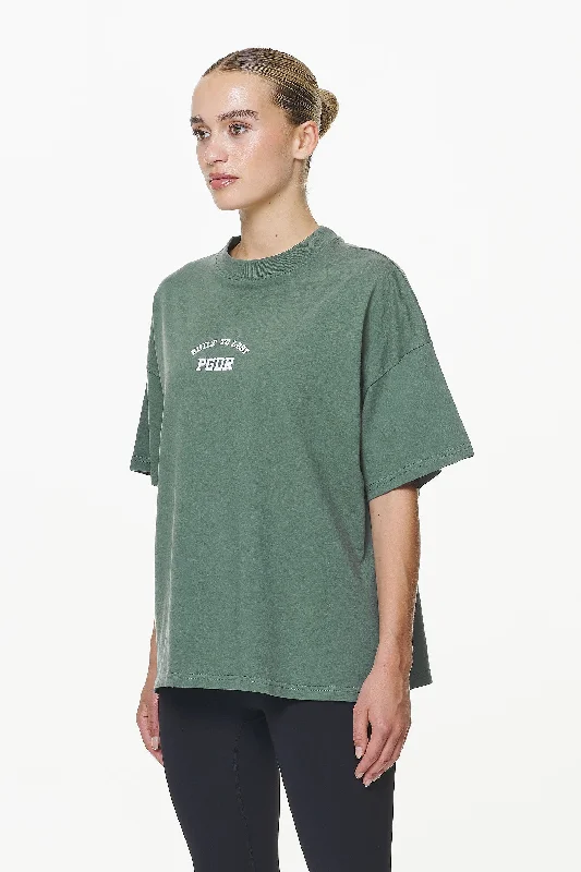 Harley Heavy Oversized Tee Vintage Washed Garden Green